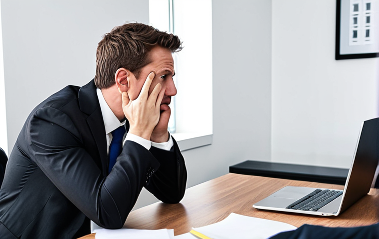 **
A lawyer actively listening to a stressed client in a modern office. The lawyer should be making eye contact and nodding, showing empathy. The client should appear worried, perhaps holding their head or hands. The overall tone is supportive and understanding, emphasizing the importance of active listening.
**