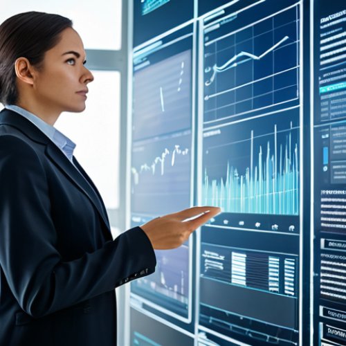 Home 20 A professional female legal expert in a modest business suit, standing in a sleek, modern law office. She is thoughtfully interacting with a large, transparent digital display showing complex legal data visualizations, semantic search results, and predictive analytics insights. The environment is clean, bright, and futuristic, emphasizing advanced technology assisting sophisticated legal work. The focus is on innovation and clarity. fully clothed, appropriate attire, safe for work, perfect anatomy, natural proportions, professional photography, high quality, professional dress, well-formed hands, proper finger count, natural body proportions, appropriate content.