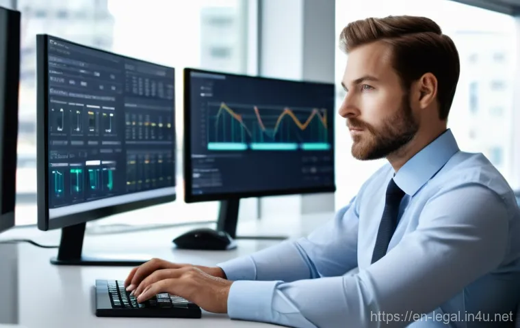 법률 자문가의 법률 연구 - A professional legal researcher, a woman in her late 30s with an inquisitive expression, is seated i...