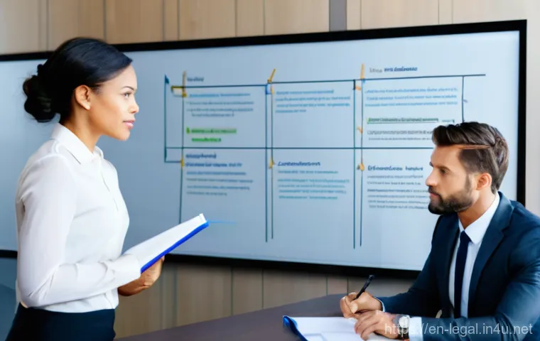 법률 자문가의 법률 상담 노하우 - **Prompt 1: The Diligent Preparer**
    A focused, diverse individual, aged 30s-40s, dressed in smar...