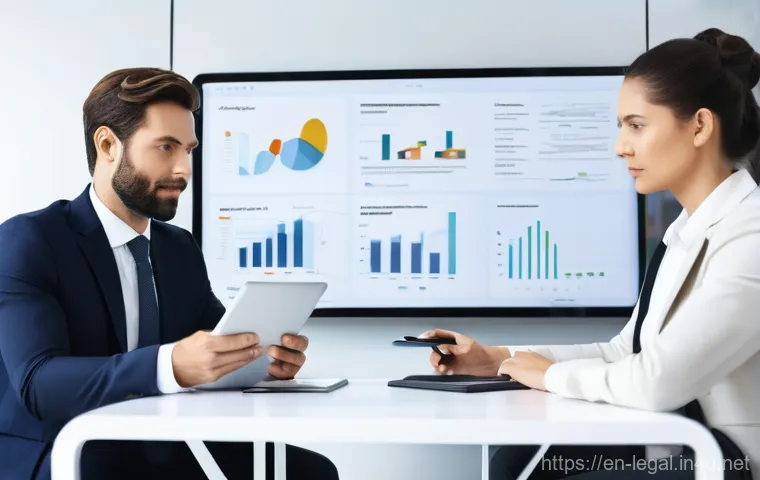 법률 실무 자문가의 경력 발전 - **Prompt:** A diverse group of four legal professionals, aged 30s to 50s, collaboratively working in...