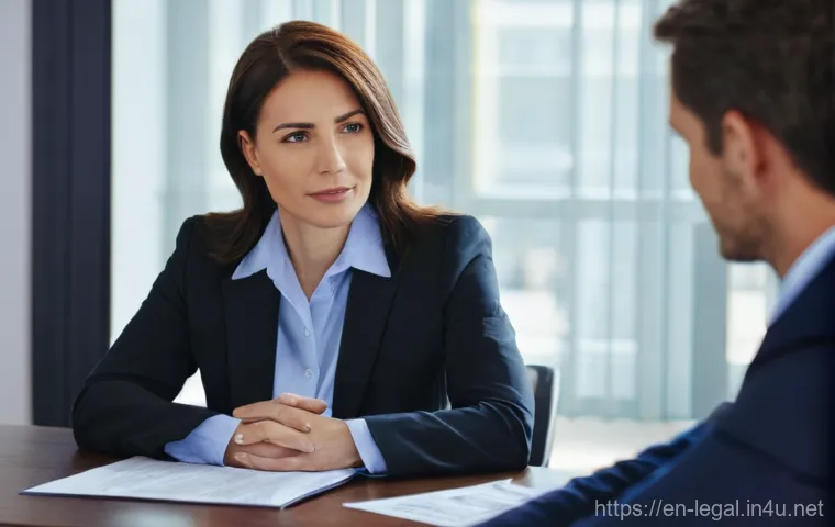 법률 실무 자문가의 경력 발전 - **Prompt:** A diverse group of four legal professionals, aged 30s to 50s, collaboratively working in...