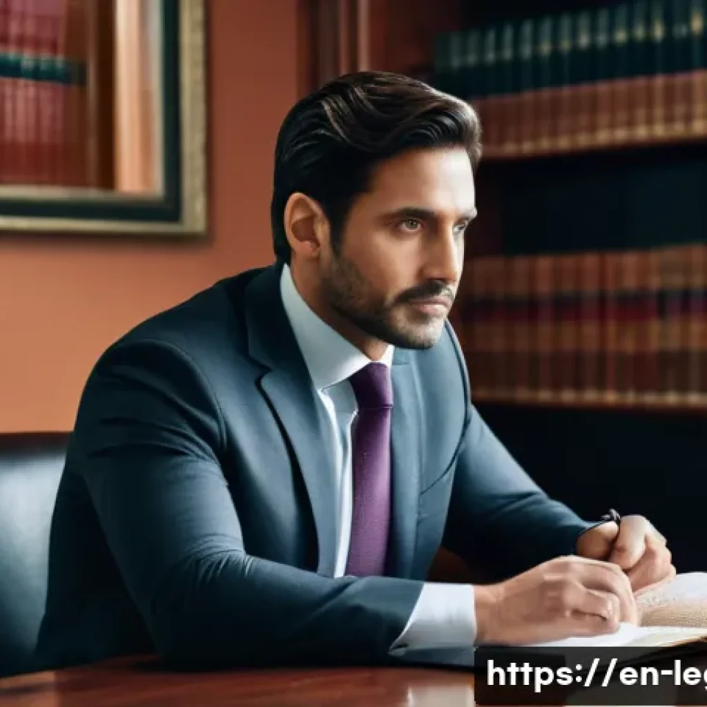 법률 자문가의 효율적인 의뢰자 관리 - **Prompt:** A diverse male lawyer, aged 40s, with a warm and empathetic expression, dressed in a sha...