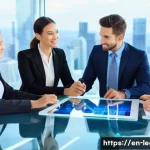 법률 자문가의 사업 법률 자문 - **Prompt:** A diverse group of four business professionals, two men and two women of varying ethnici...