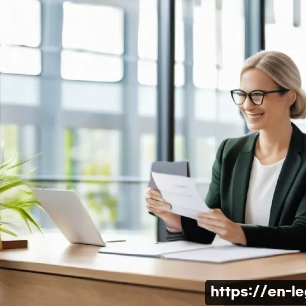 법률 자문가의 고객 상담 전략 - A warm and inviting modern law office interior scene showing a diverse lawyer warmly greeting a clie...