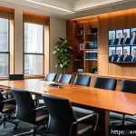 법률 자문가의 사례 분석법 - A modern law office conference room scene with a diverse group of professional attorneys engaged in ...