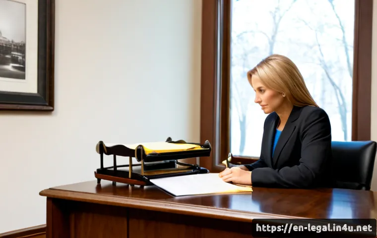 Home 17 법률자문가의 실무역량 - Photorealistic legal advisor demonstrating practical expertise in a modern American law office, conf...
